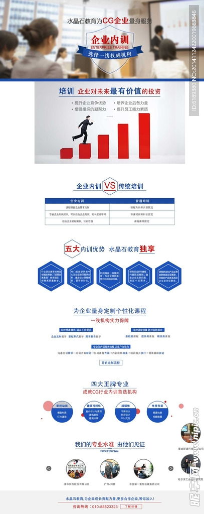 企業內訓專題頁設計圖 中文模板 web界面設計